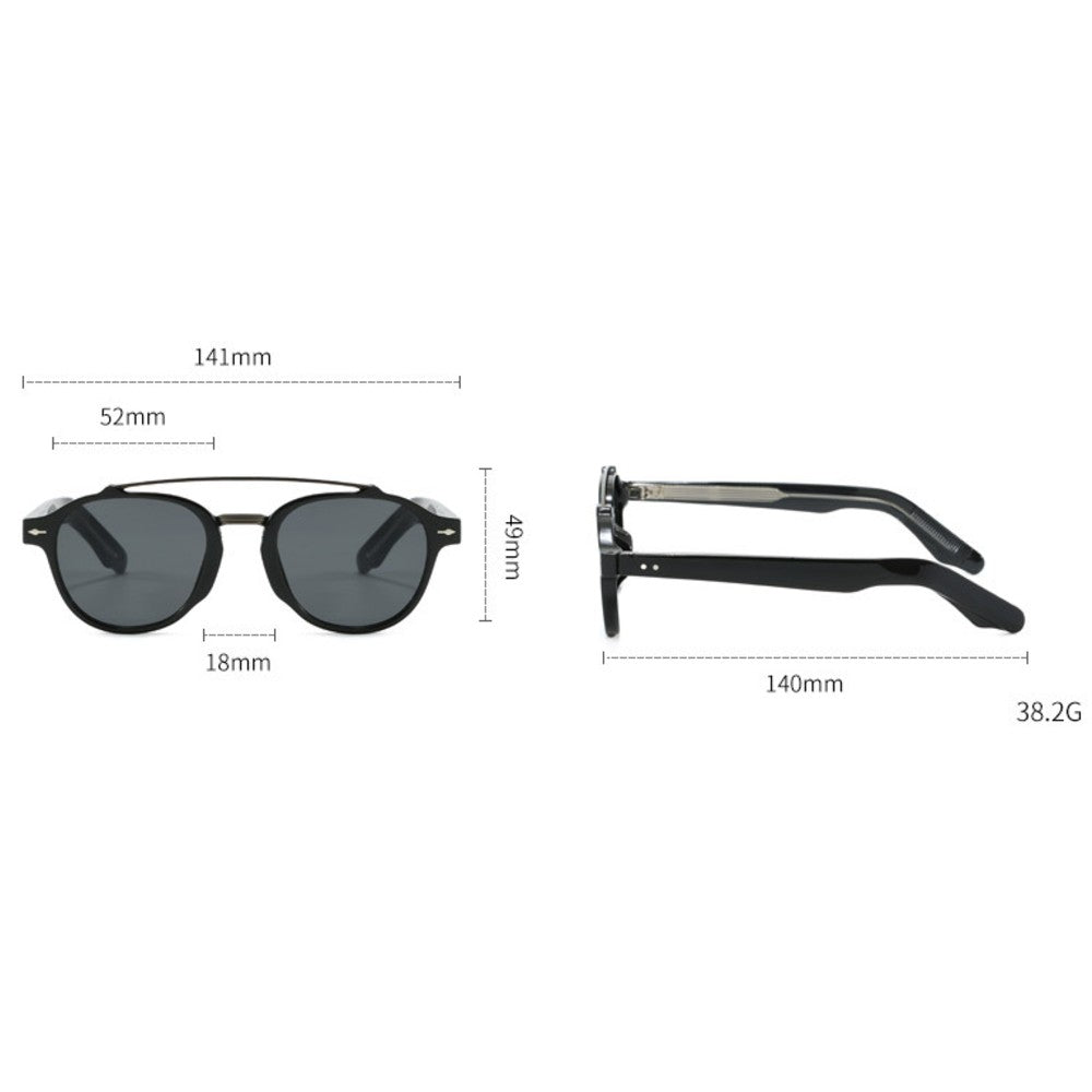 Retro Double Bridge Blue Light Blocking Glasses Unisex Round Arch Bridge Computer Eyeglasses for Digital Eye Strain & Gaming