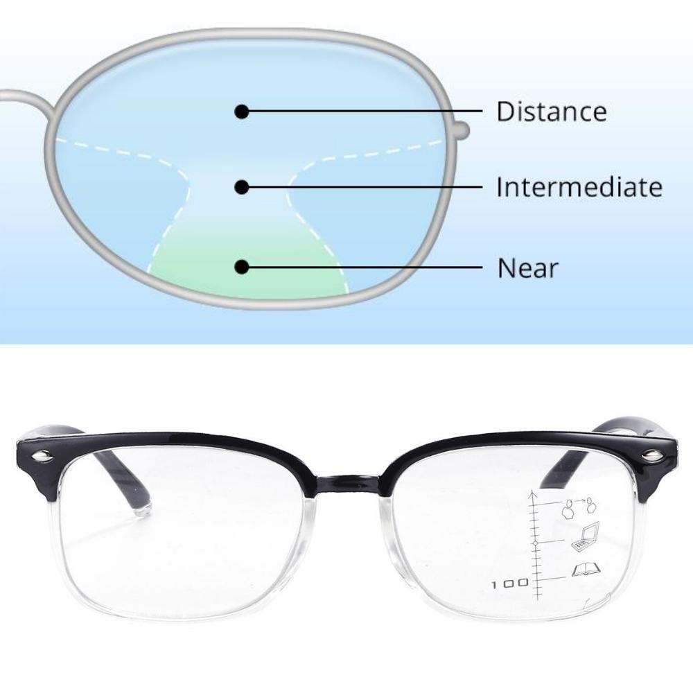 Blue Light Blocking Progressive Multifocal Reading Glasses - B/Clear - Teddith Blue Light Blocking Glasses for Computer Gaming Anti Glare Reduce Eye Strain Screen Glasses