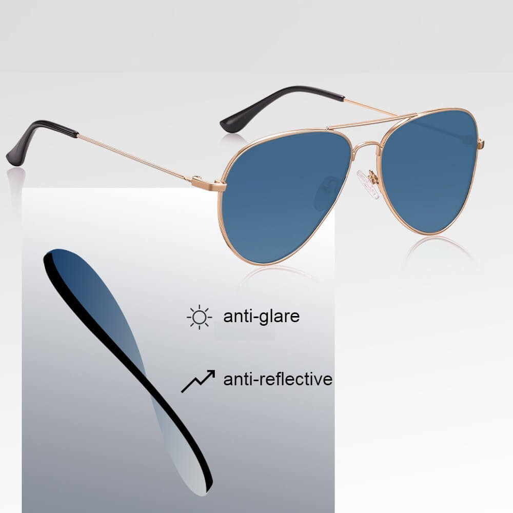 Aviator Polarized Reverse Sunglasses Anti-Glare 100% UV Protection Inverted Lens