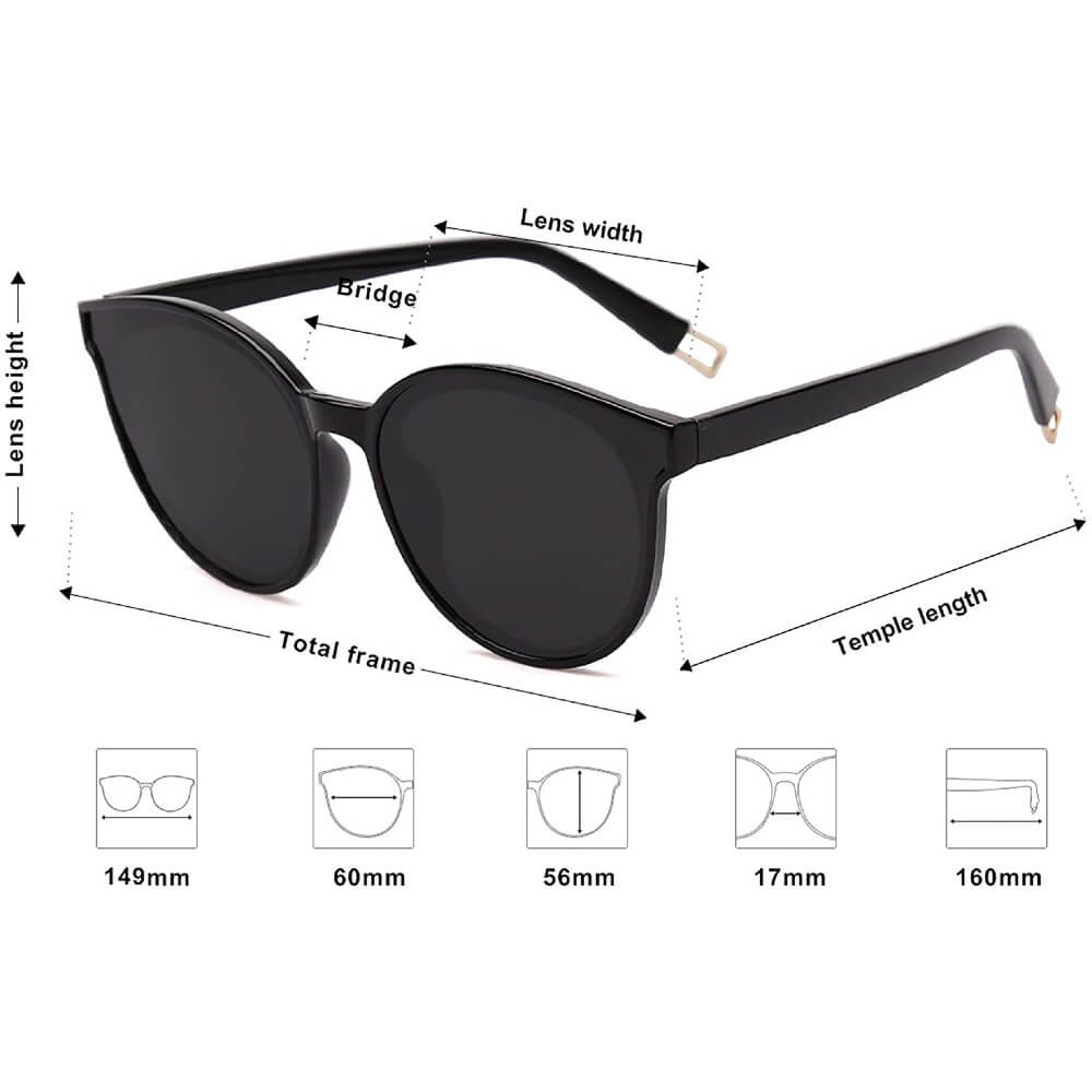 Fashion Sunglasses for Women Round Oversized Vintage Shades