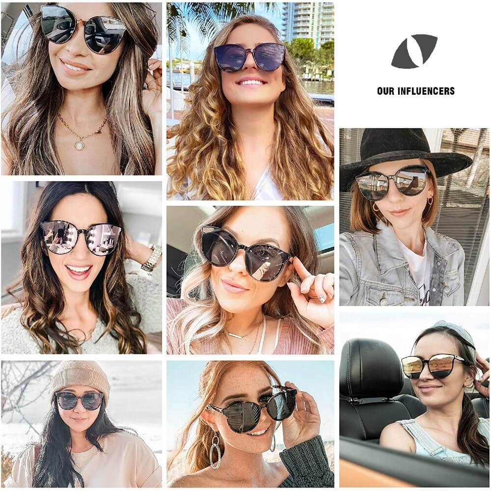 Fashion Sunglasses for Women Round Oversized Vintage Shades