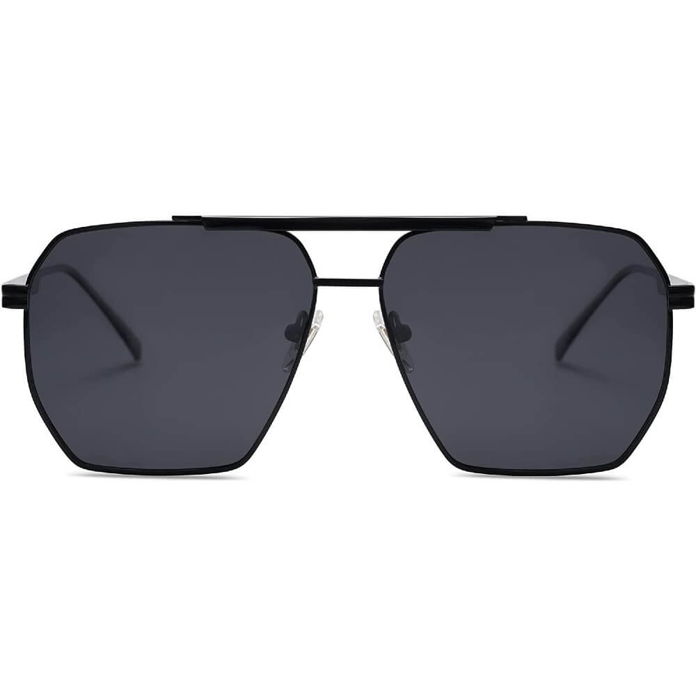 Retro Oversized Square Polarized Sunglasses Vintage Shades UV400 Classic Large Metal Sun Glasses for Women Men