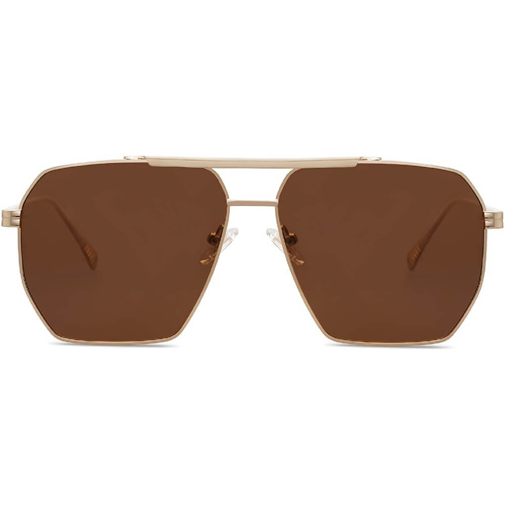 Retro Oversized Square Polarized Sunglasses Vintage Shades UV400 Classic Large Metal Sun Glasses for Women Men