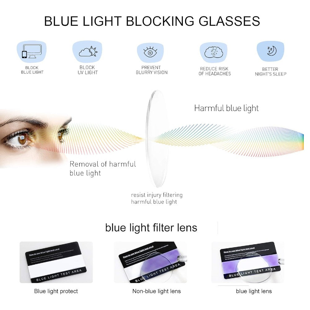 Blue Light Glasses Computer Eyewear Round Metal Frame Clear Lens - PeeWee
