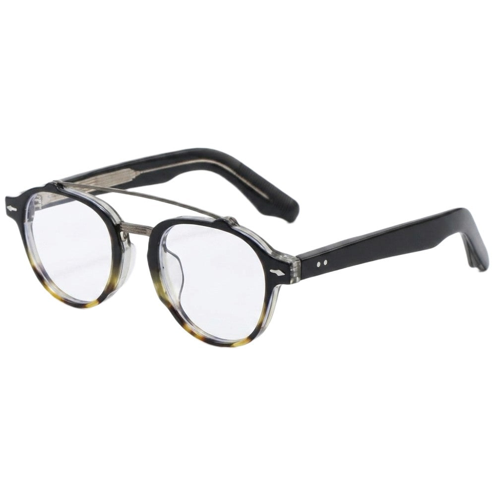 Retro Double Bridge Blue Light Blocking Glasses Unisex Round Arch Bridge Computer Eyeglasses for Digital Eye Strain & Gaming