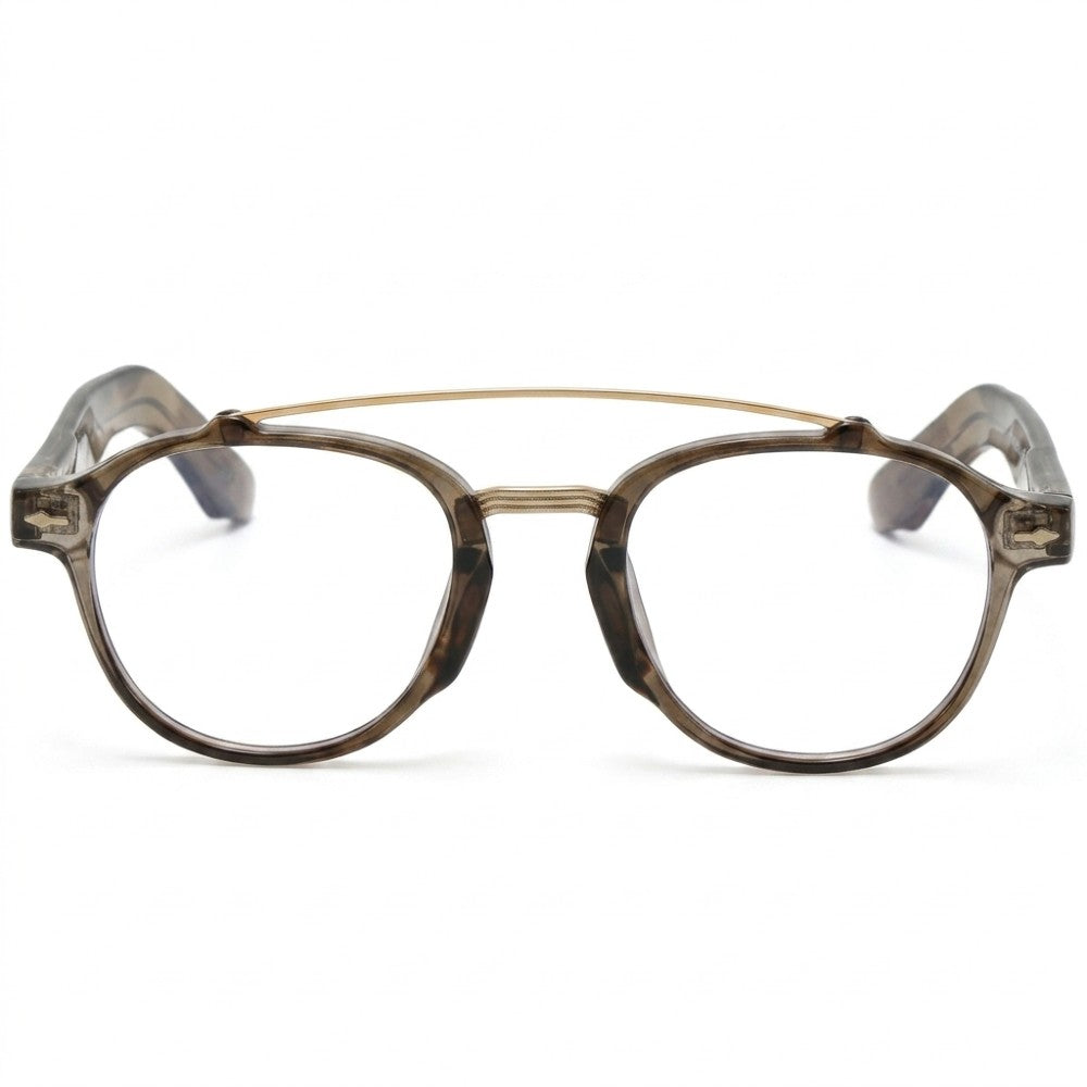 Retro Double Bridge Blue Light Blocking Glasses Unisex Round Arch Bridge Computer Eyeglasses for Digital Eye Strain & Gaming