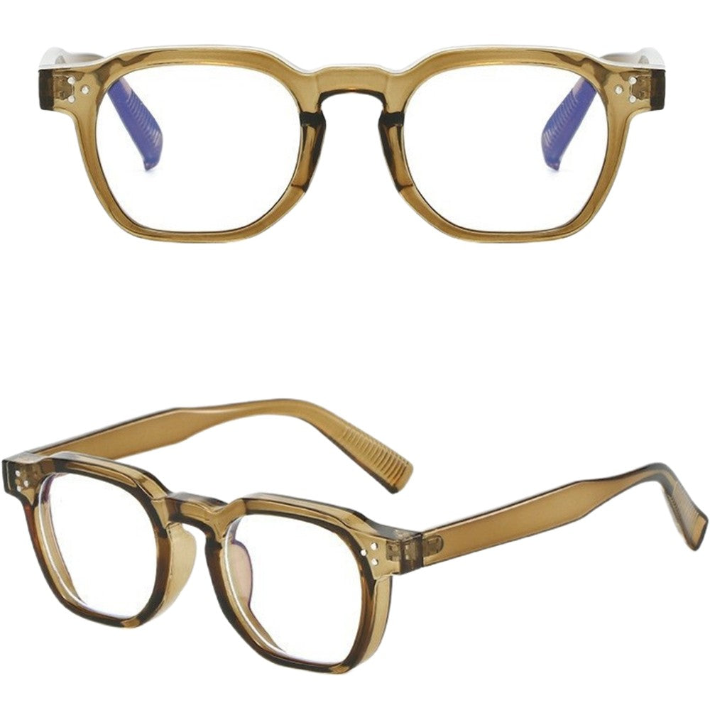 Chronos Blue Light Blocking Square Eyeglasses Premium Handcrafted Acetate Optical Frames Unisex Vintage Style Computer Glasses for Digital Strain