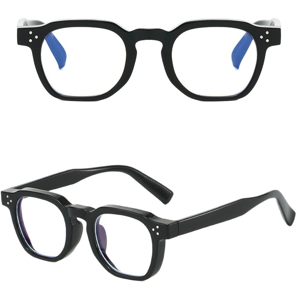 Chronos Blue Light Blocking Square Eyeglasses Premium Handcrafted Acetate Optical Frames Unisex Vintage Style Computer Glasses for Digital Strain
