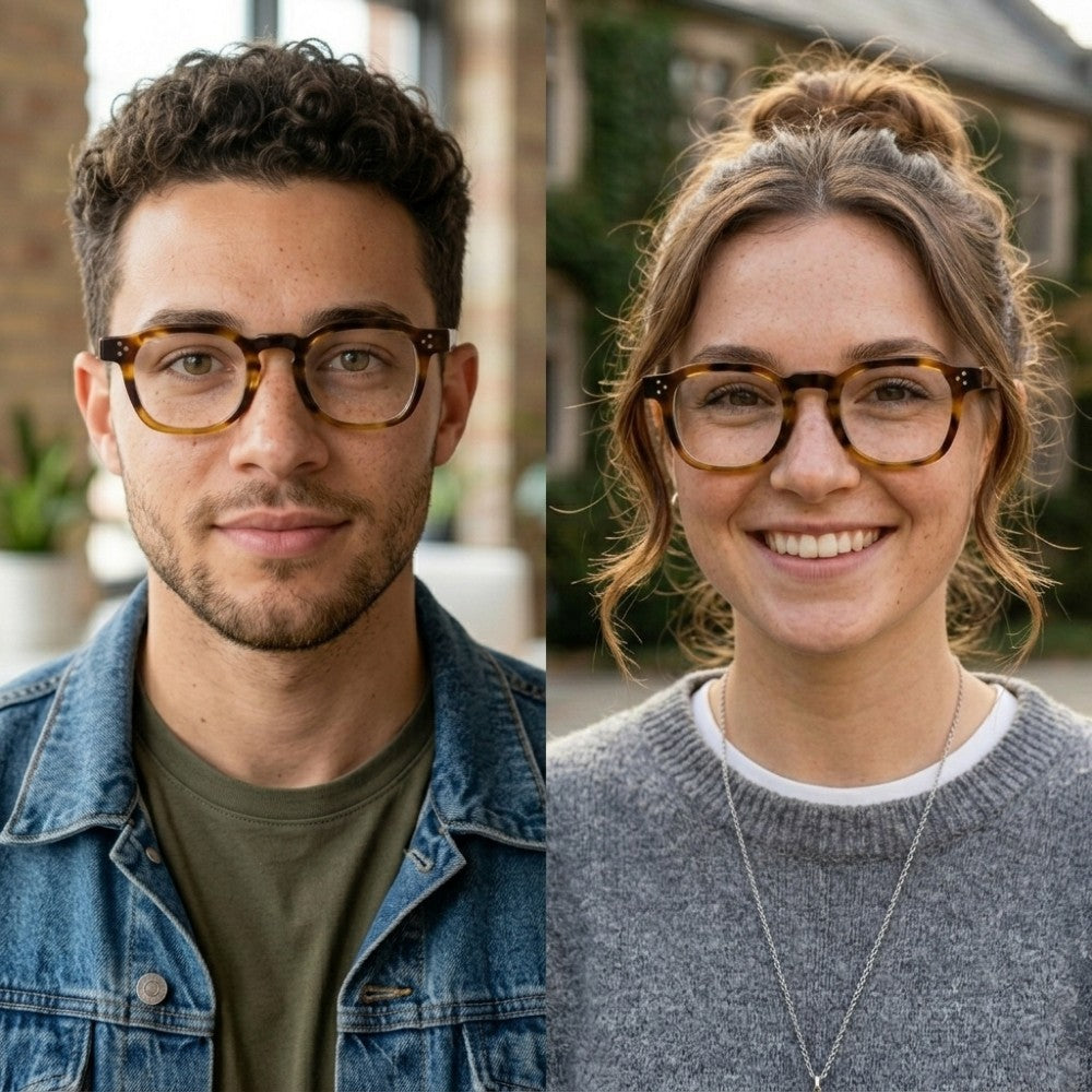 Chronos Blue Light Blocking Square Eyeglasses Premium Handcrafted Acetate Optical Frames Unisex Vintage Style Computer Glasses for Digital Strain