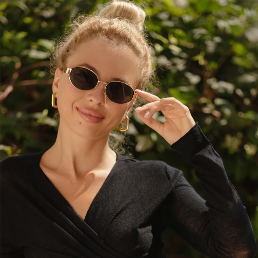 Retro Oval Sunglasses Trendy Sun Glasses Classic Shades for Women and Men
