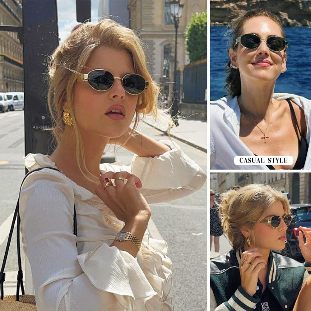Retro Oval Sunglasses Trendy Sun Glasses Classic Shades for Women and Men