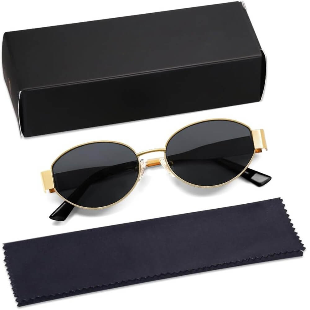 Retro Oval Sunglasses Trendy Sun Glasses Classic Shades for Women and Men