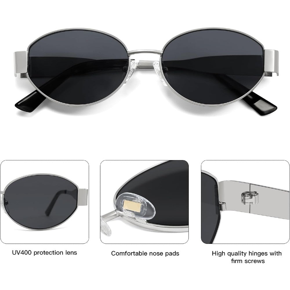 Retro Oval Sunglasses Trendy Sun Glasses Classic Shades for Women and Men
