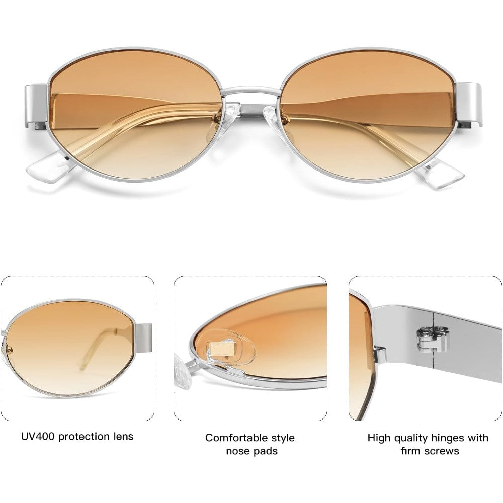 Retro Oval Sunglasses Trendy Sun Glasses Classic Shades for Women and Men