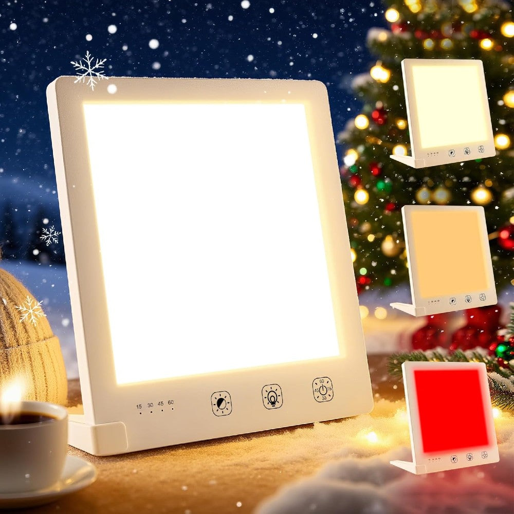 Light Therapy Lamp 10,000 Lux UV-Free Adjustable Brightness & Timer for Mood & Energy