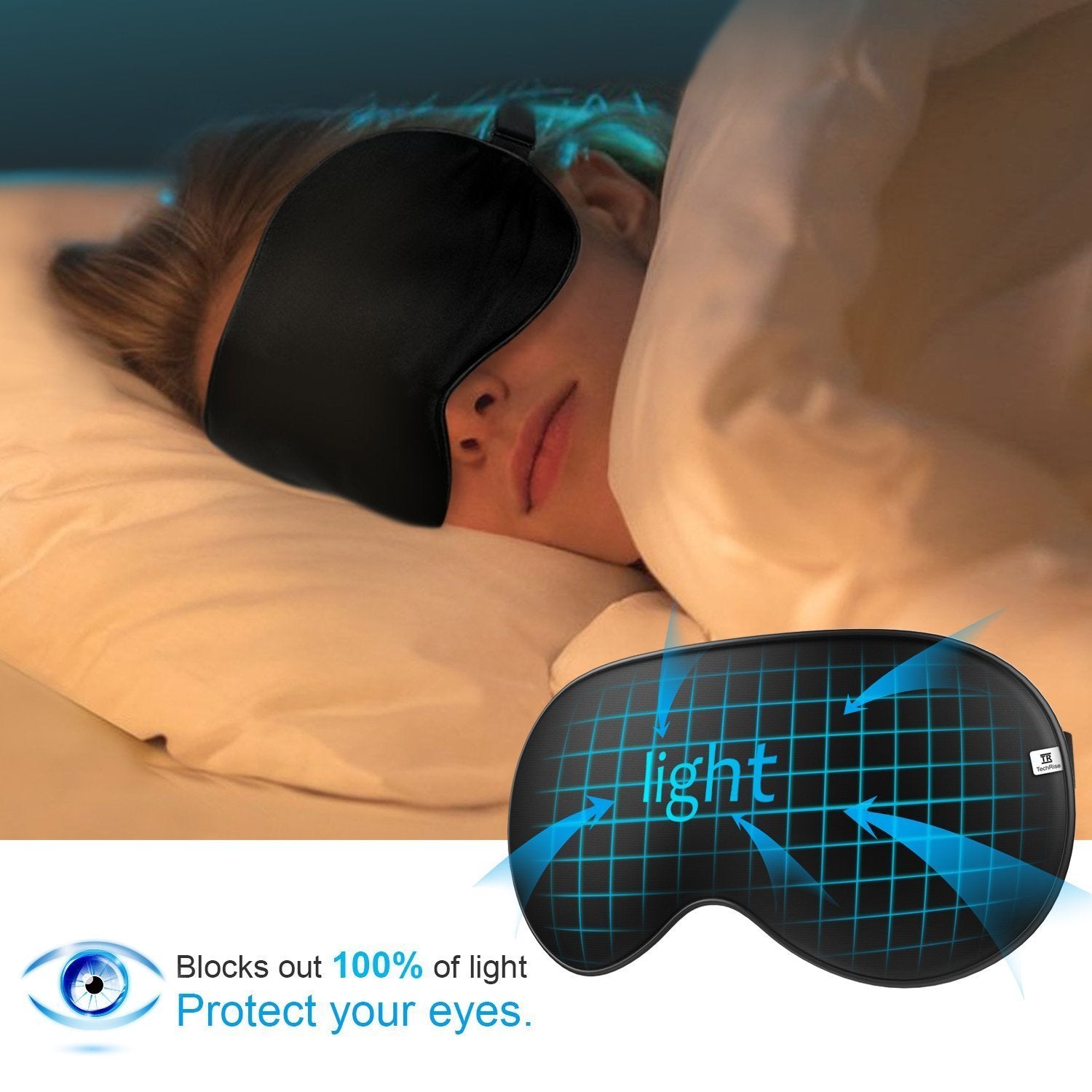 100% Natural Silk Sleep Mask Blindfold Ultra Soft Eye Mask - Teddith Blue Light Blocking Glasses for Computer Gaming Anti Glare Reduce Eye Strain Screen Glasses