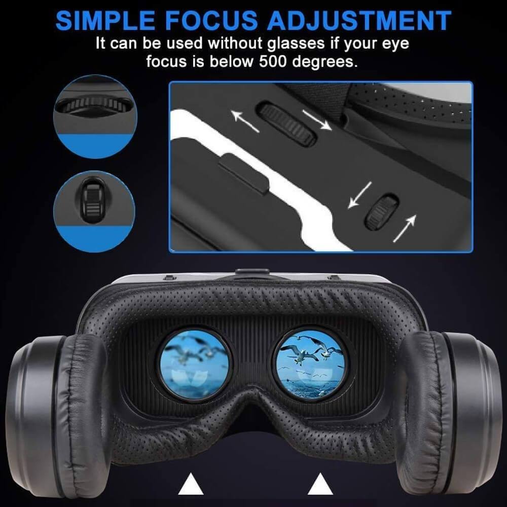 VR Headset with Remote Control 3D Glasses Metaverse Virtual Reality Headset for Metaverse VR Games 3D Movies iPhone and Android
