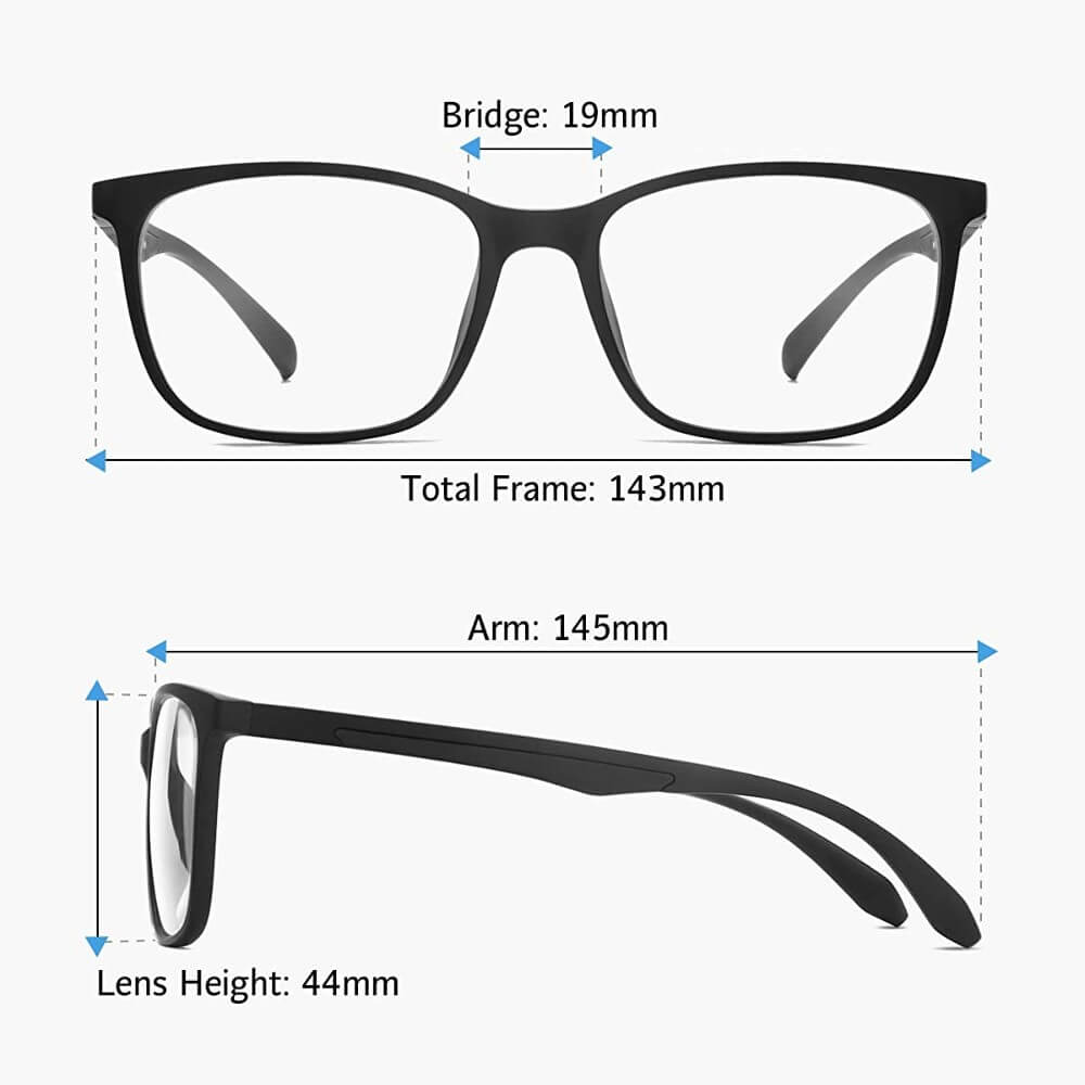 Blue Light Blocking Glasses for Computer Gaming Square Frame - Jones