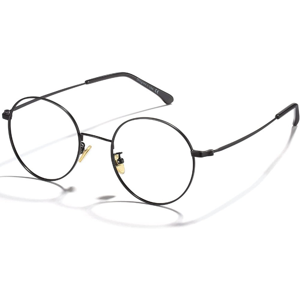 Round Blue Light Glasses Wire Frame Anti Blue Light Computer Eyewear Clear Lens - Gigi