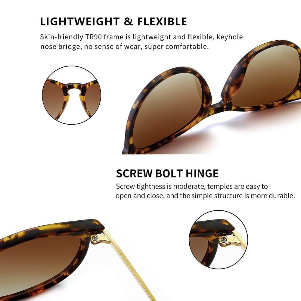 Polarized Sunglasses for Women Vintage Retro Round Frame - Maggie