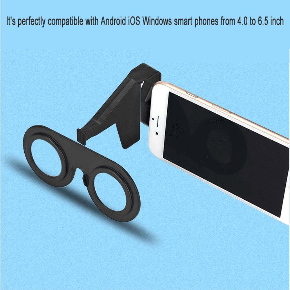 Portable VR Glasses for Smartphone Foldable Mini Virtual Reality Headset Compatible with iPhone and Android