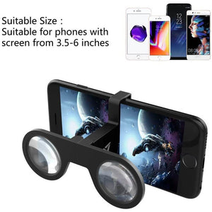 Portable VR Glasses for Smartphone Foldable Mini Virtual Reality Headset Compatible with iPhone and Android