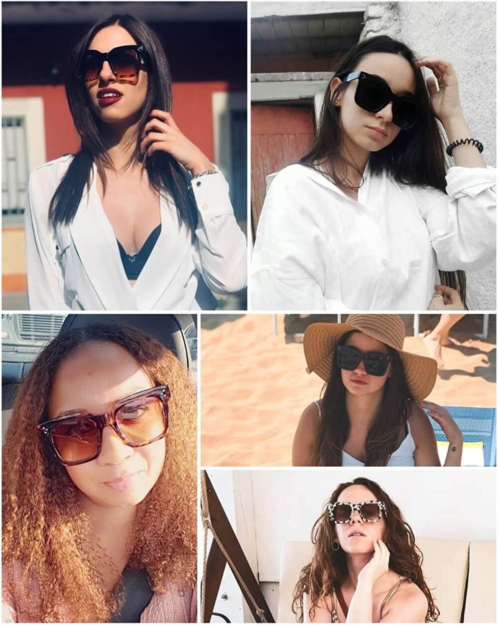 Women's Oversized Sunglasses Luxury Square Classic Retro Style - Alex