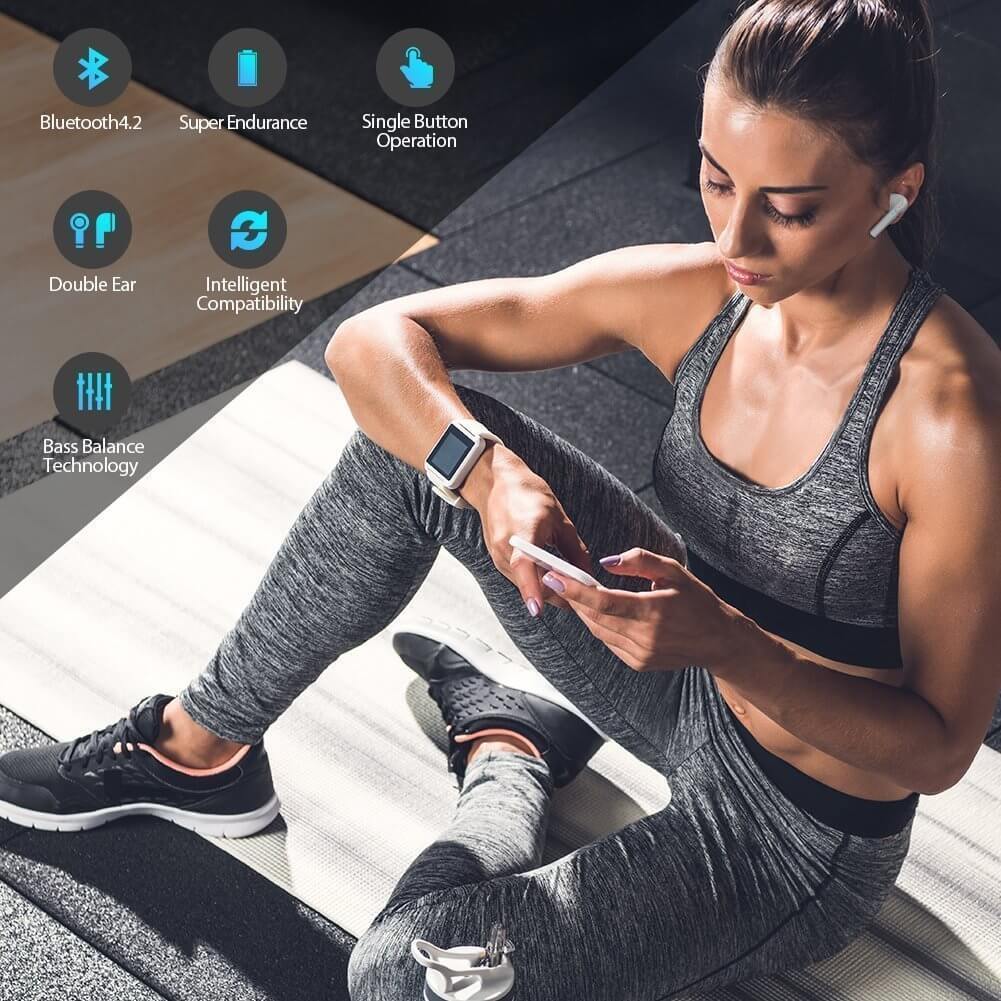 Bluetooth Headphones Earbuds with Wireless Charging Case