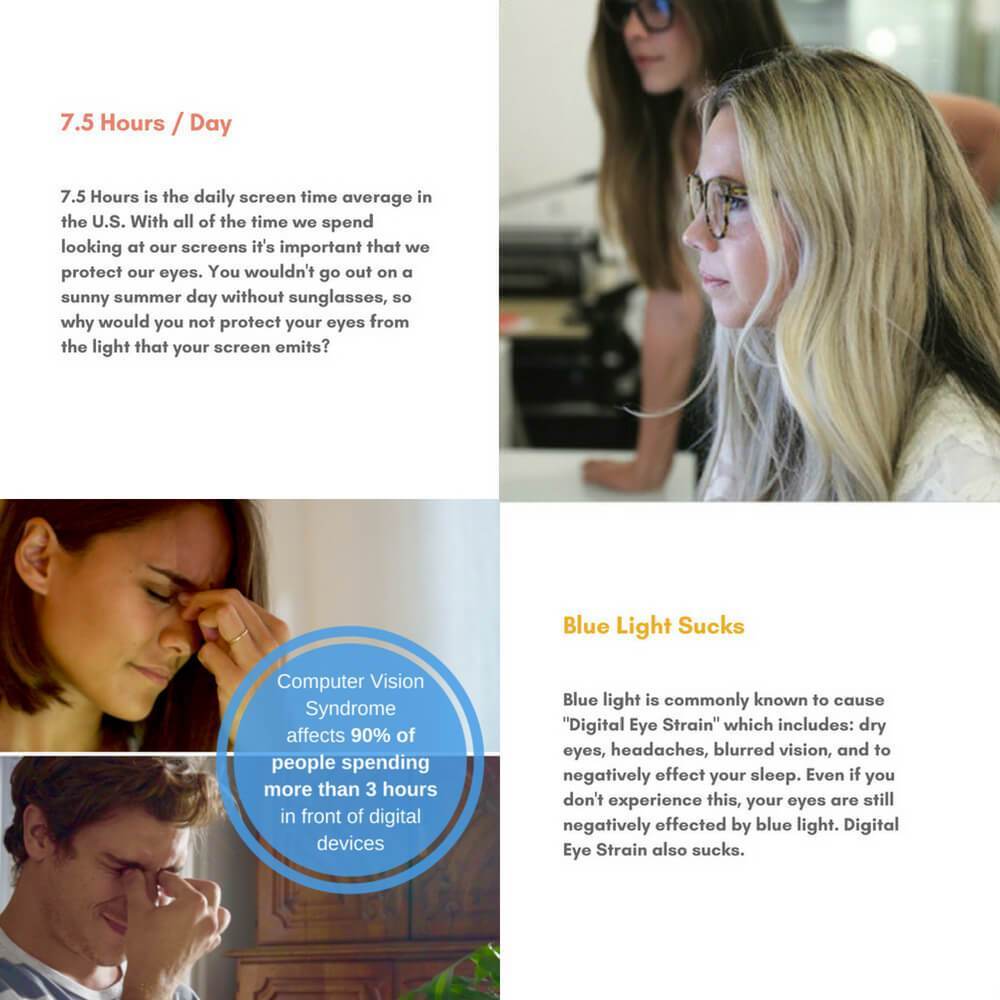 Blue Light Blocking Glasses - Tess - Teddith Blue Light Blocking Glasses for Computer Gaming Anti Glare Reduce Eye Strain Screen Glasses