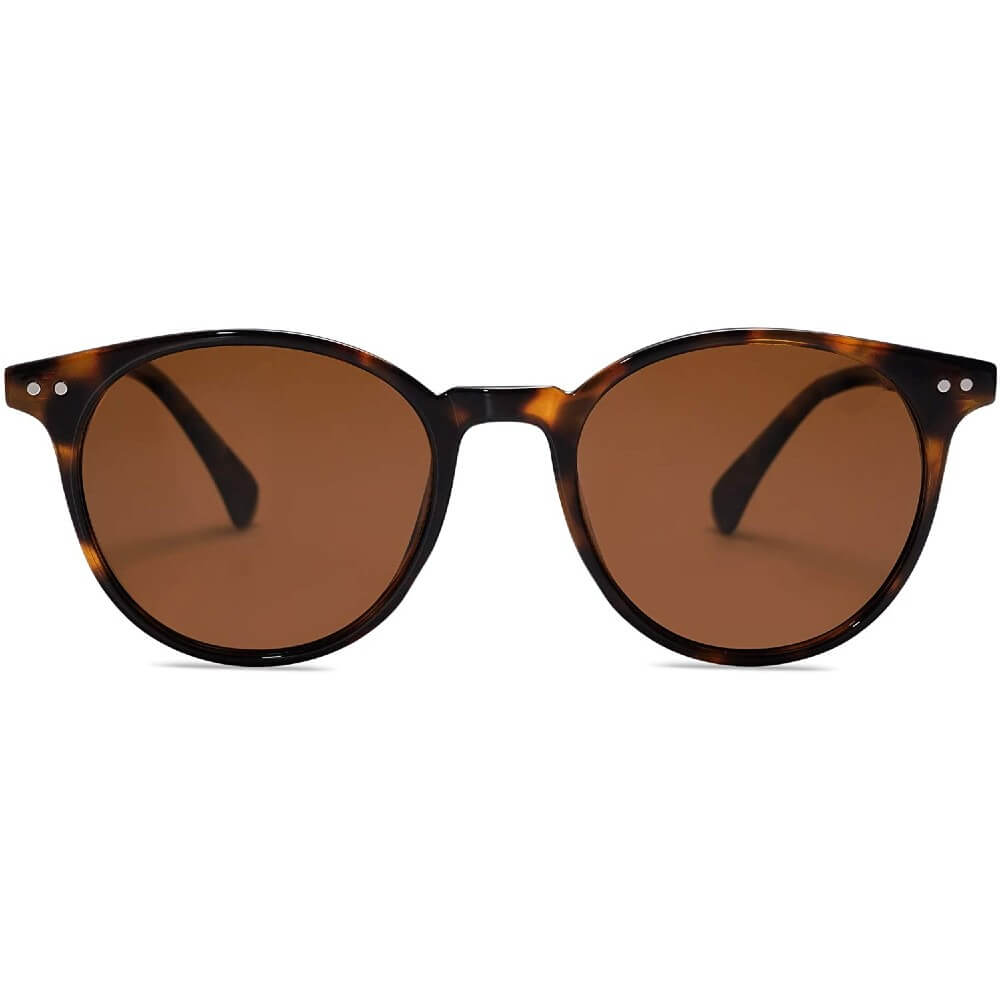 Small Round Classic Polarized Sunglasses Vintage Style UV400 Lens for Women Men - Hazel