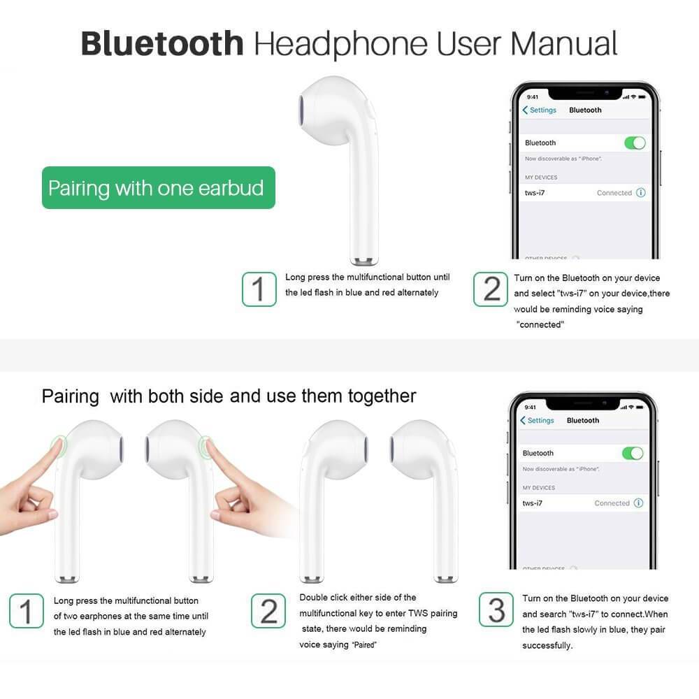 Bluetooth Headphones Earbuds with Wireless Charging Case